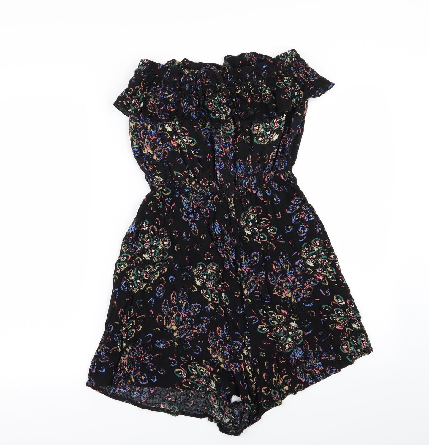 Primark Womens Black Geometric  Playsuit One-Piece Size 14