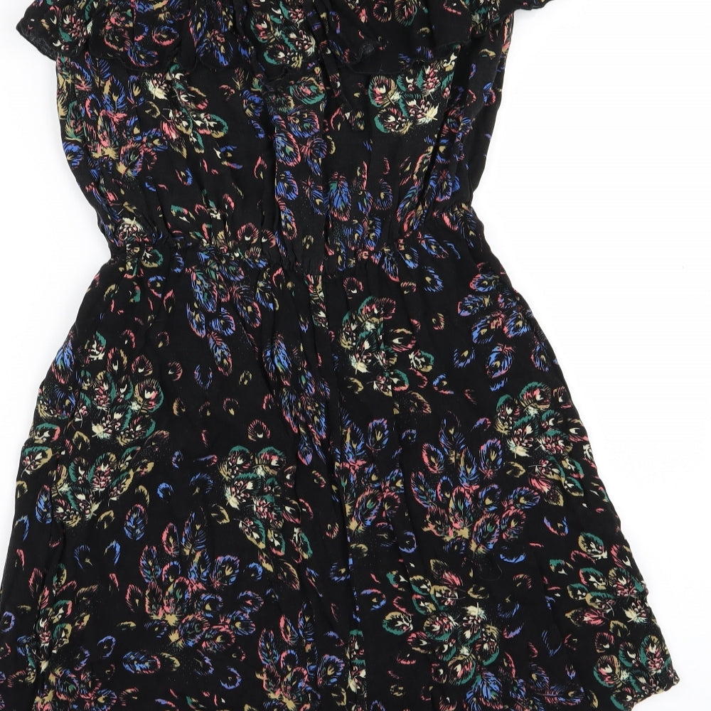 Primark Womens Black Geometric  Playsuit One-Piece Size 14