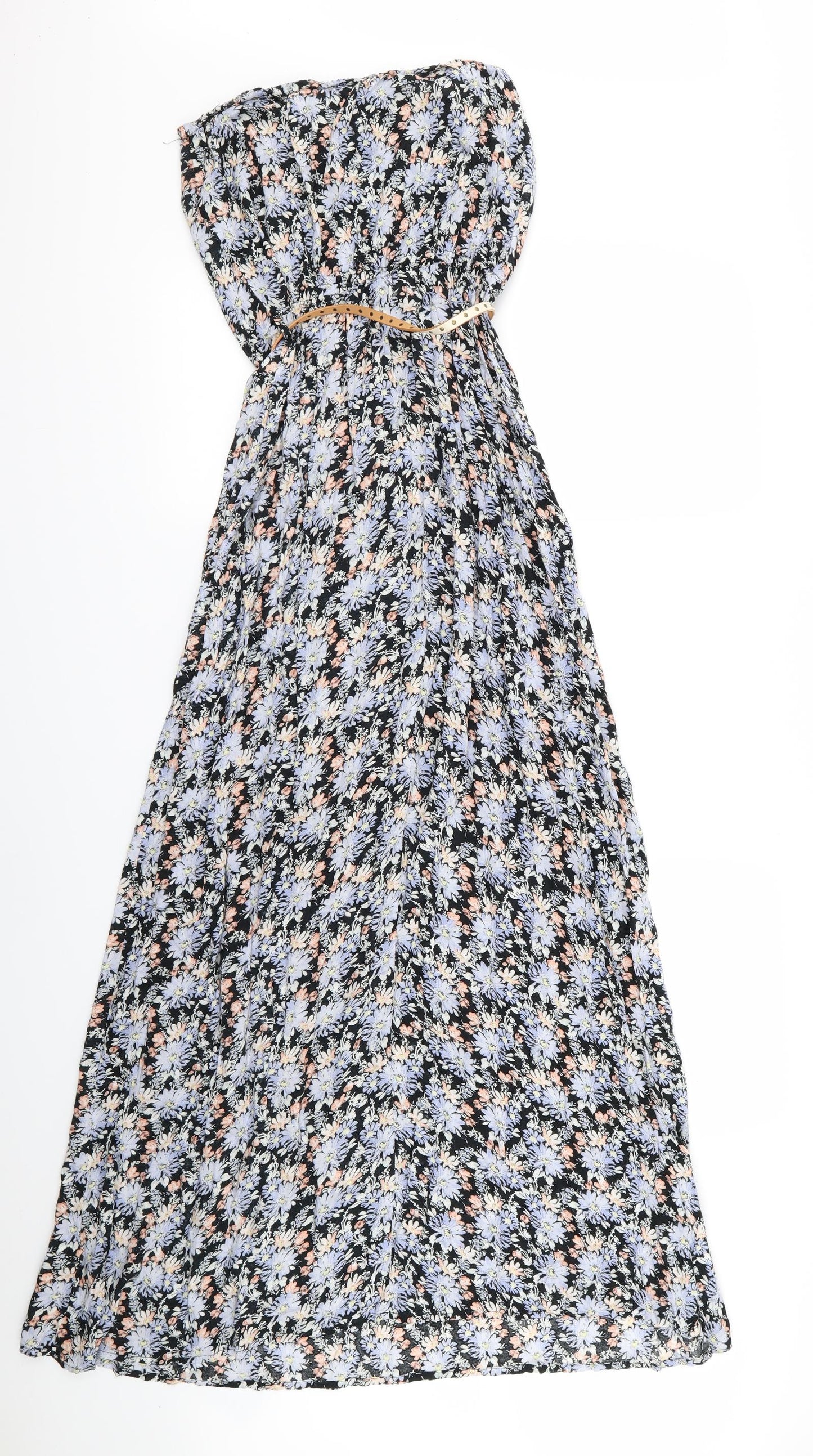 New Look Womens Blue Floral Rayon Fit & Flare  Size 14