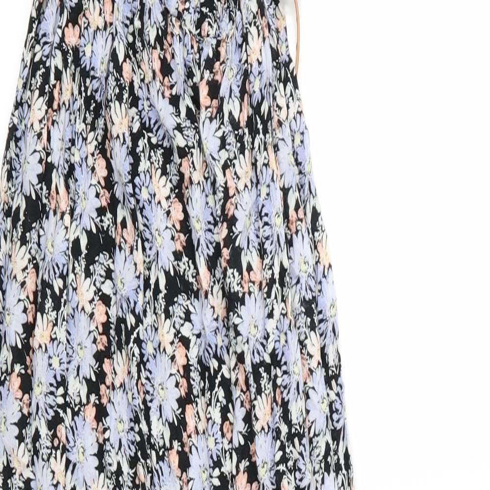 New Look Womens Blue Floral Rayon Fit & Flare  Size 14