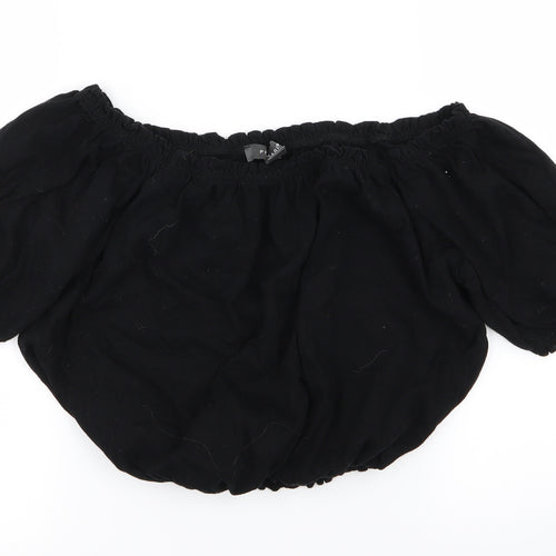 Primark Womens Black   Basic T-Shirt Size 14  - crop