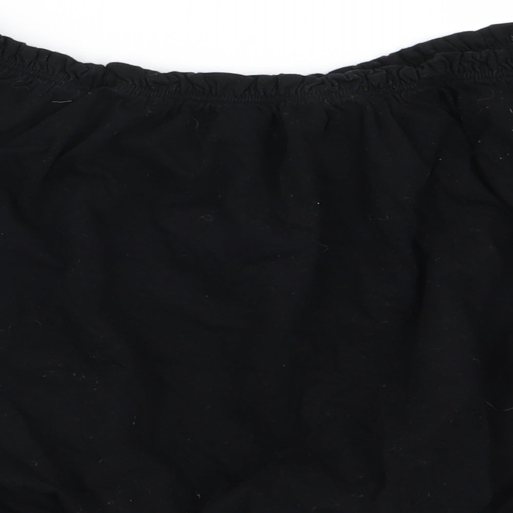 Primark Womens Black   Basic T-Shirt Size 14  - crop