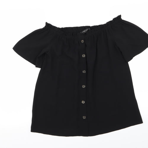 Dorothy Perkins Womens Black   Basic Button-Up Size 8