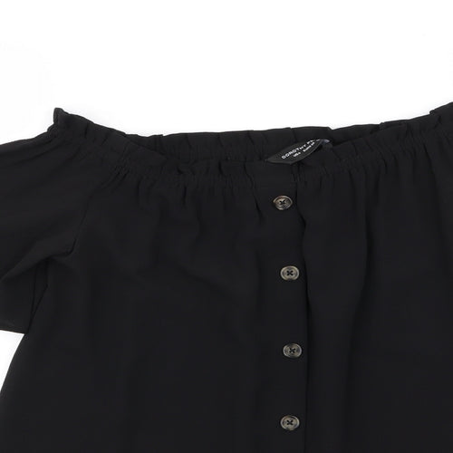 Dorothy Perkins Womens Black   Basic Button-Up Size 8