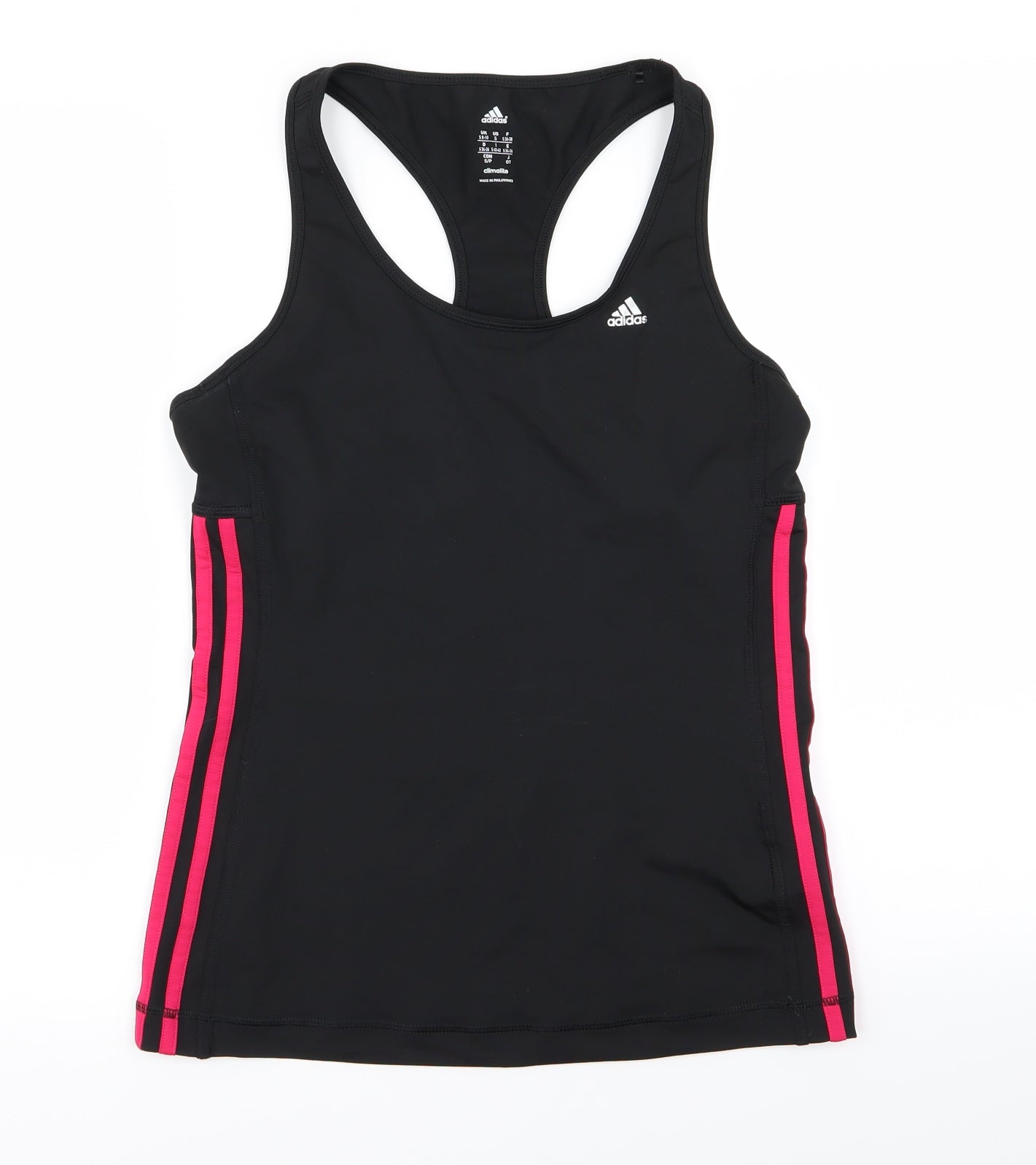 adidas Womens Black Striped  Basic Tank Size 10