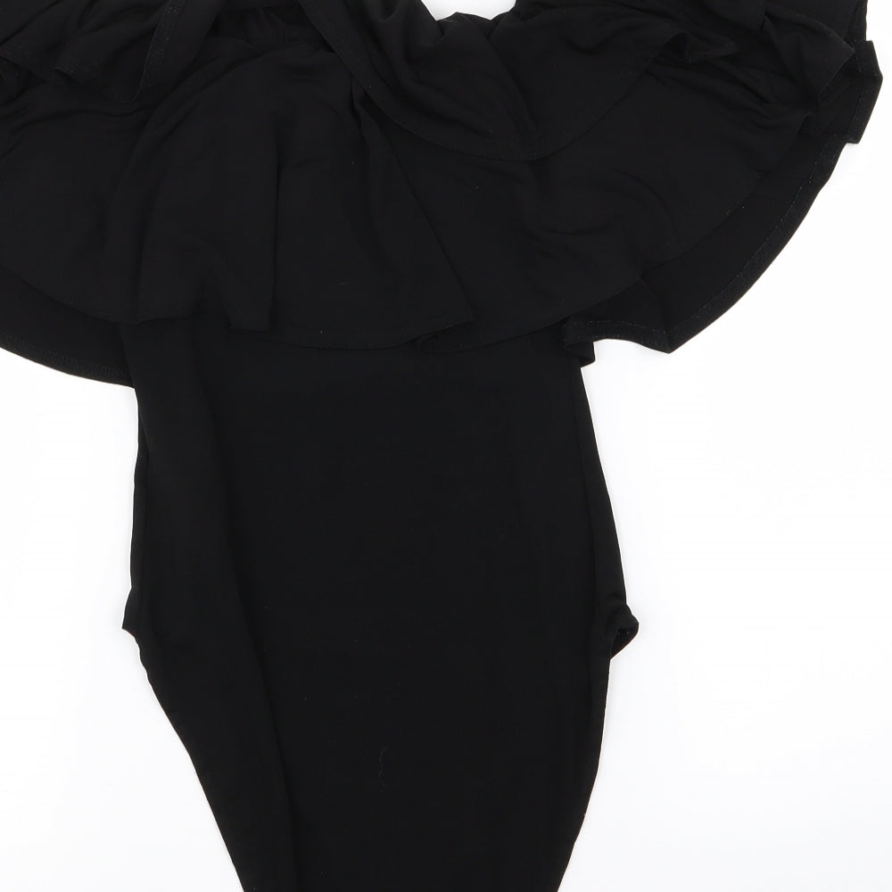 New Look Womens Black  Rayon Bodysuit One-Piece Size 12