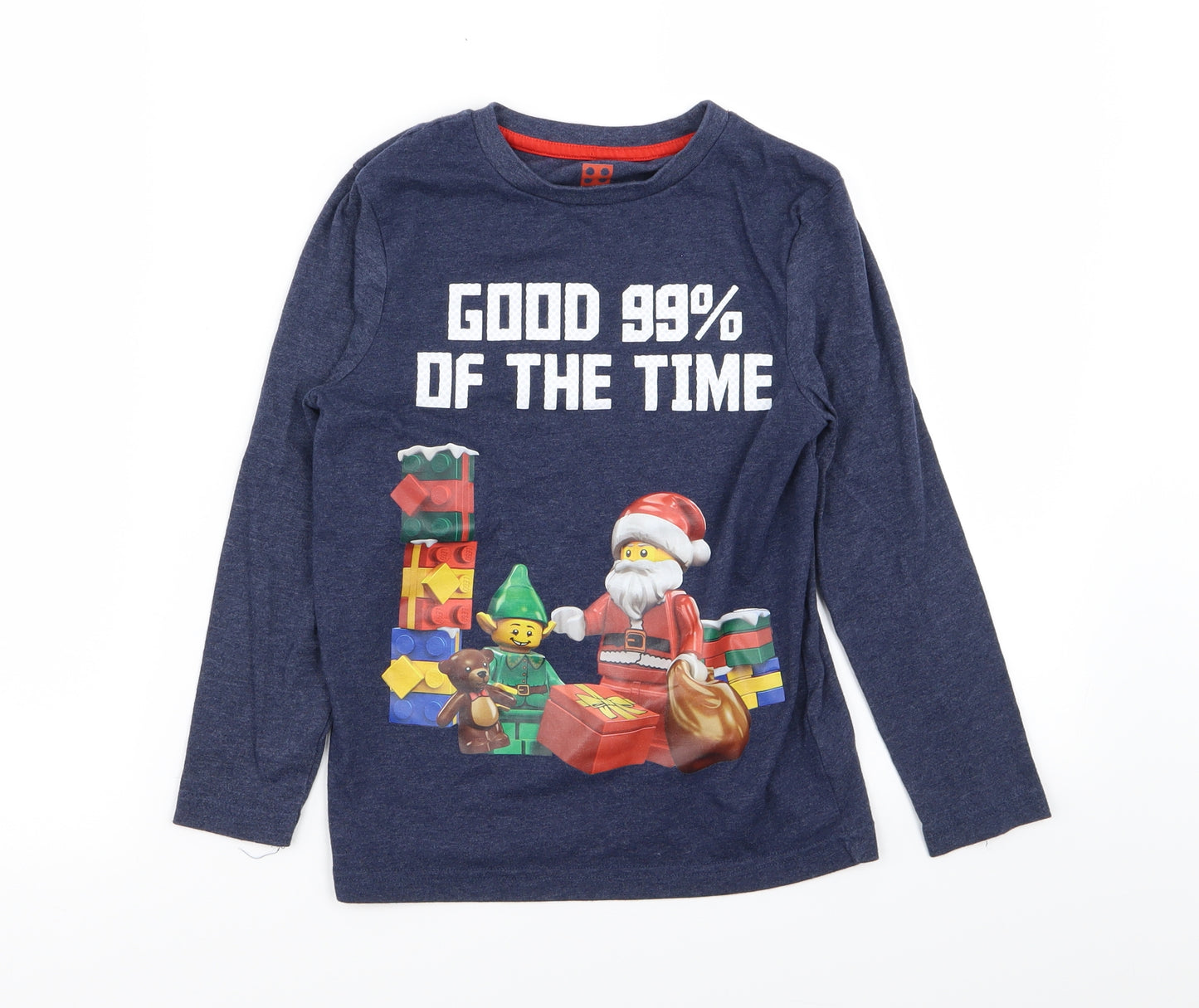 Nutmeg Boys Blue   Basic T-Shirt Size 7-8 Years  - lego christmas