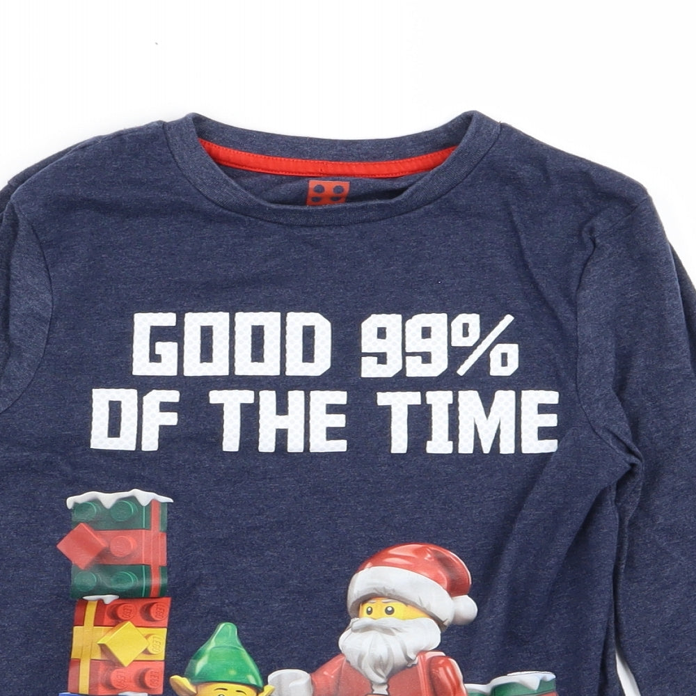 Nutmeg Boys Blue   Basic T-Shirt Size 7-8 Years  - lego christmas
