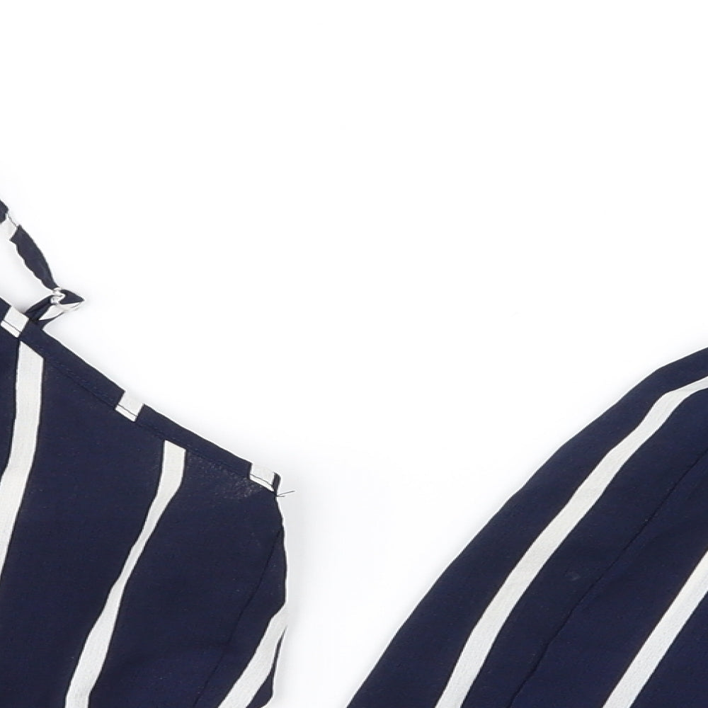 Preworn Womens Blue Striped  Camisole Tank Size L  - short/top set