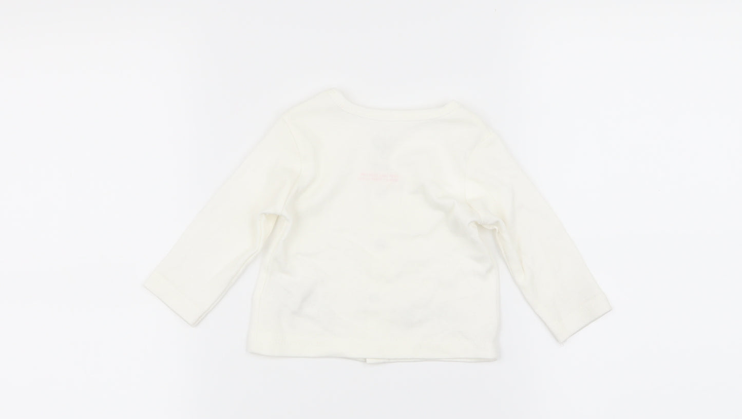 stering Girls White   Basic T-Shirt Size 0-3 Months