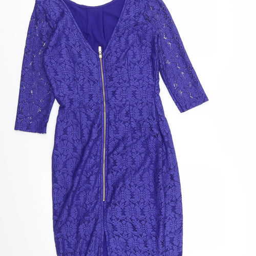 Dorothy Perkins Womens Blue Floral  Bodycon  Size 10