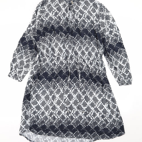 NEXT Womens Blue Geometric  Fit & Flare  Size 10