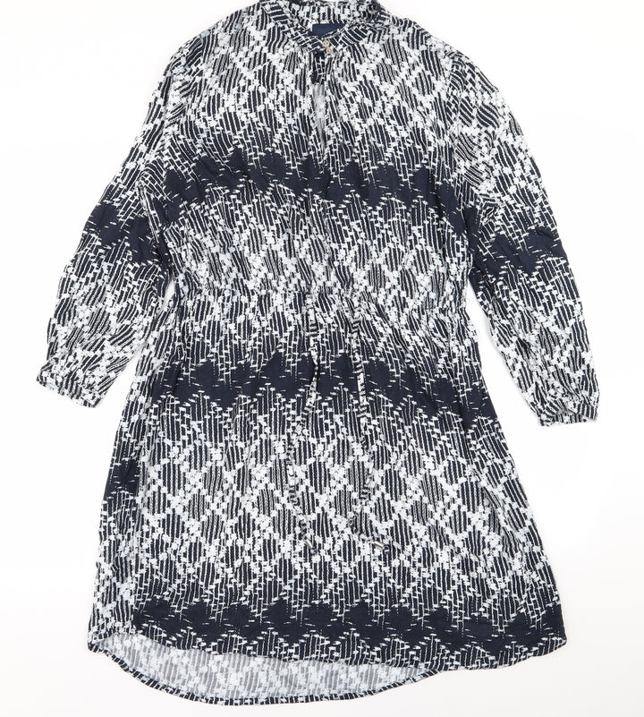 NEXT Womens Blue Geometric  Fit & Flare  Size 10