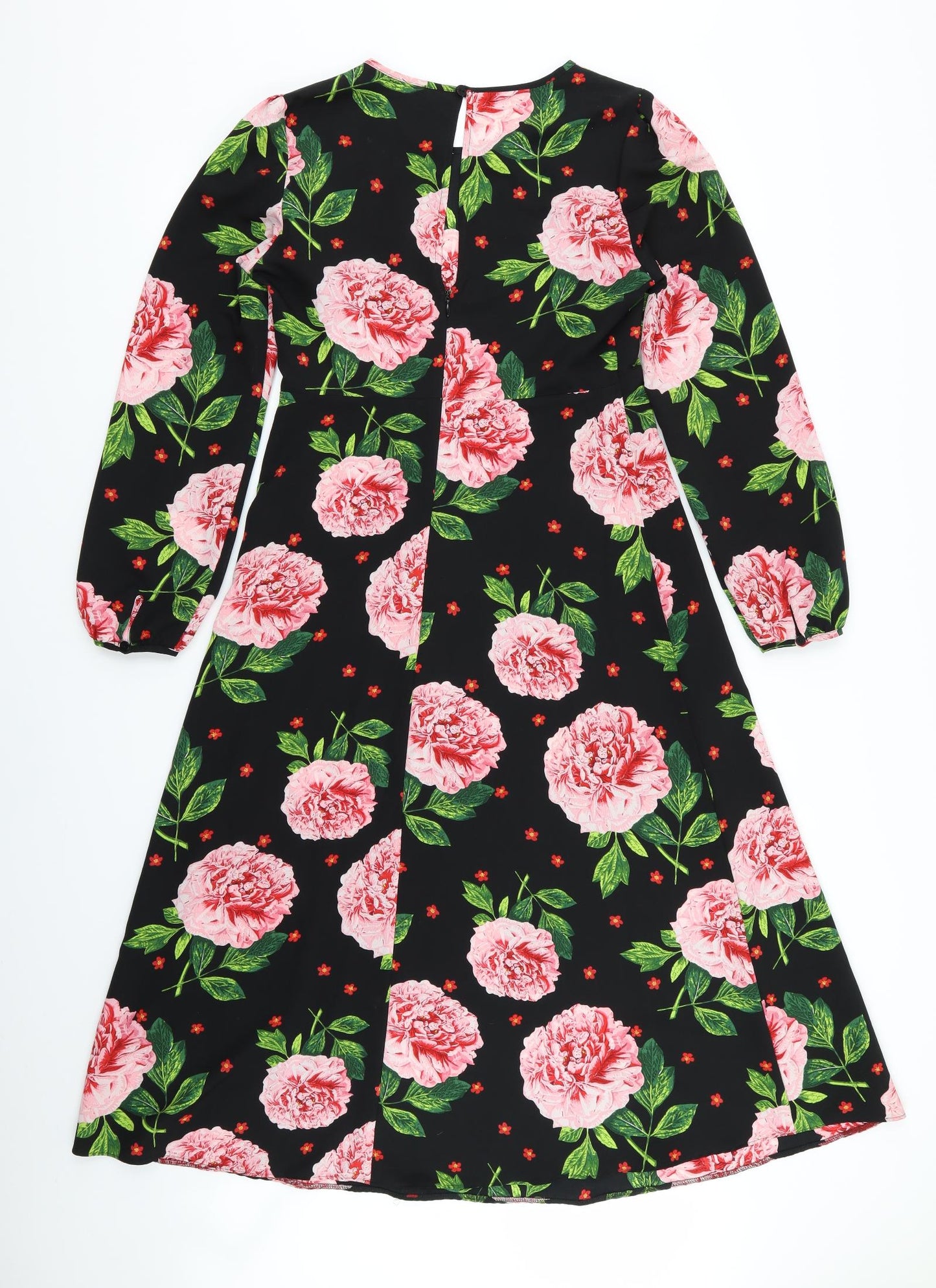 Dorothy Perkins Womens Black Floral  Fit & Flare  Size 8