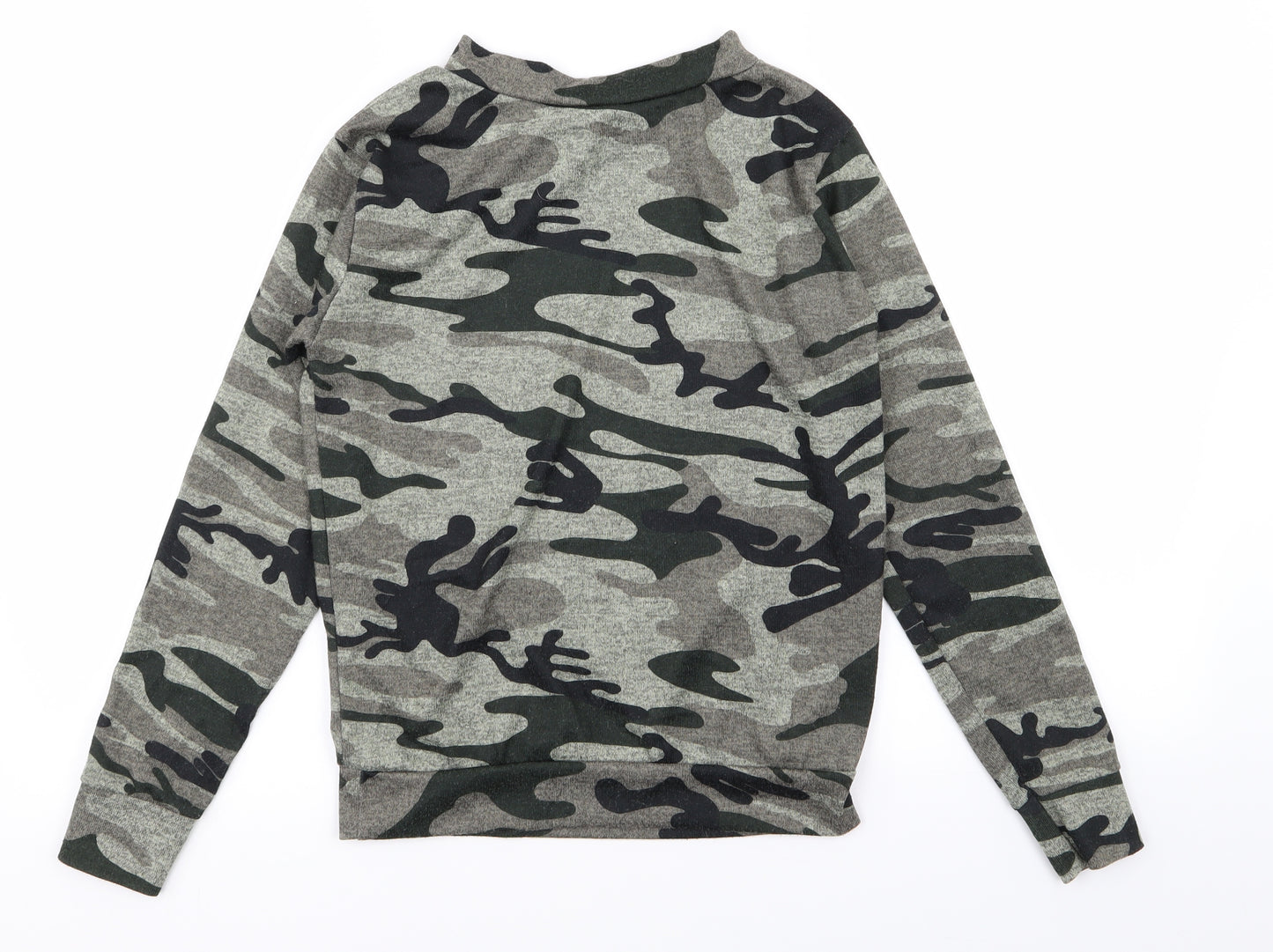 funky fit Womens Green Camouflage  Basic T-Shirt Size S