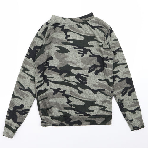 funky fit Womens Green Camouflage  Basic T-Shirt Size S