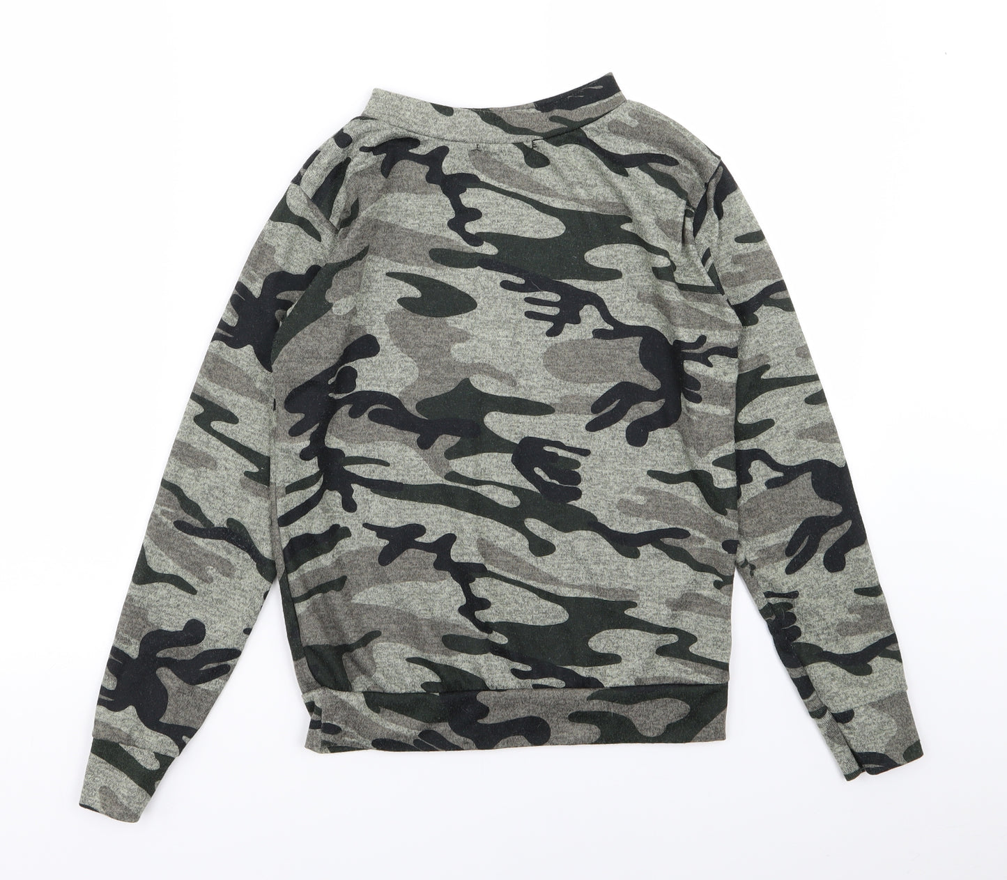 funky fit Womens Green Camouflage  Basic T-Shirt Size S