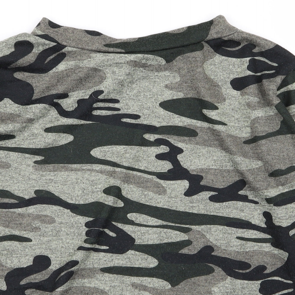 funky fit Womens Green Camouflage  Basic T-Shirt Size S