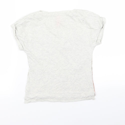 NEXT Girls Grey Floral  Basic T-Shirt Size 7 Years