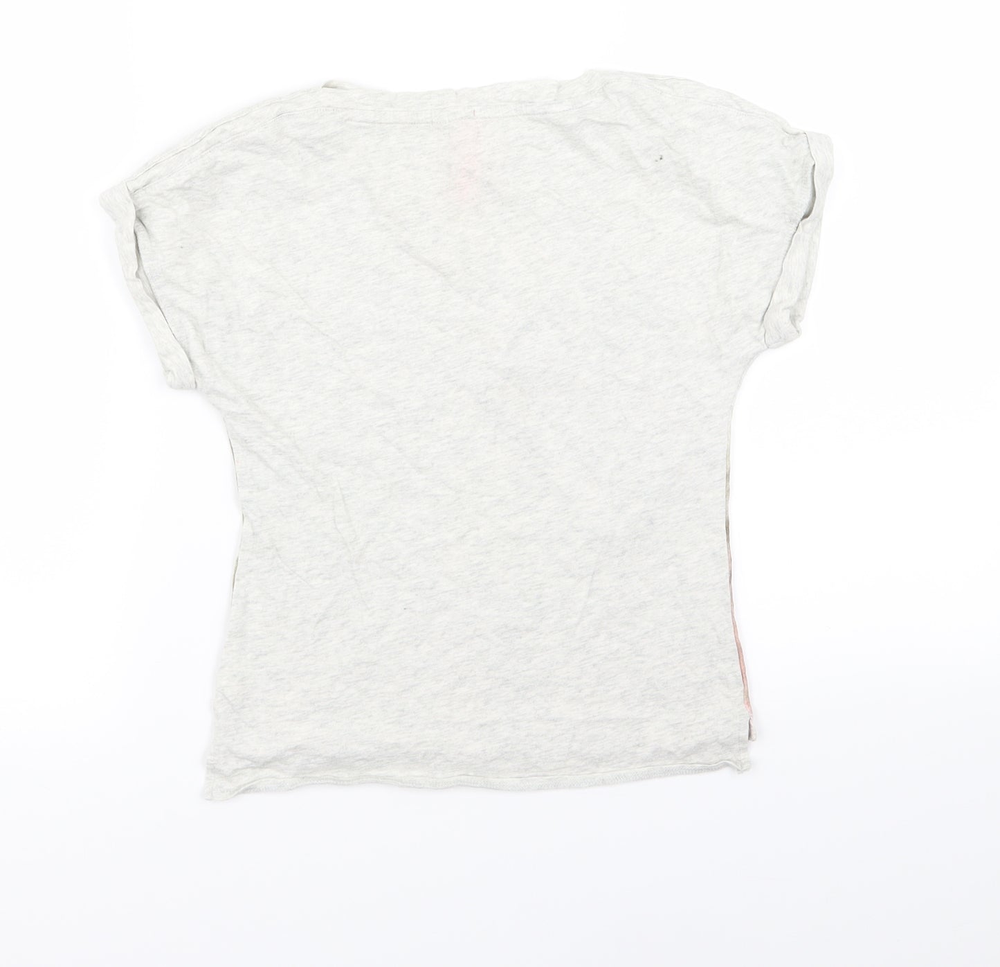 NEXT Girls Grey Floral  Basic T-Shirt Size 7 Years