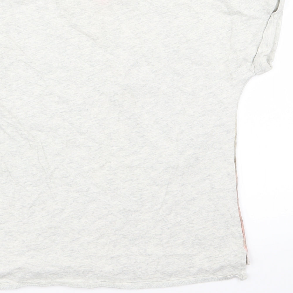 NEXT Girls Grey Floral  Basic T-Shirt Size 7 Years