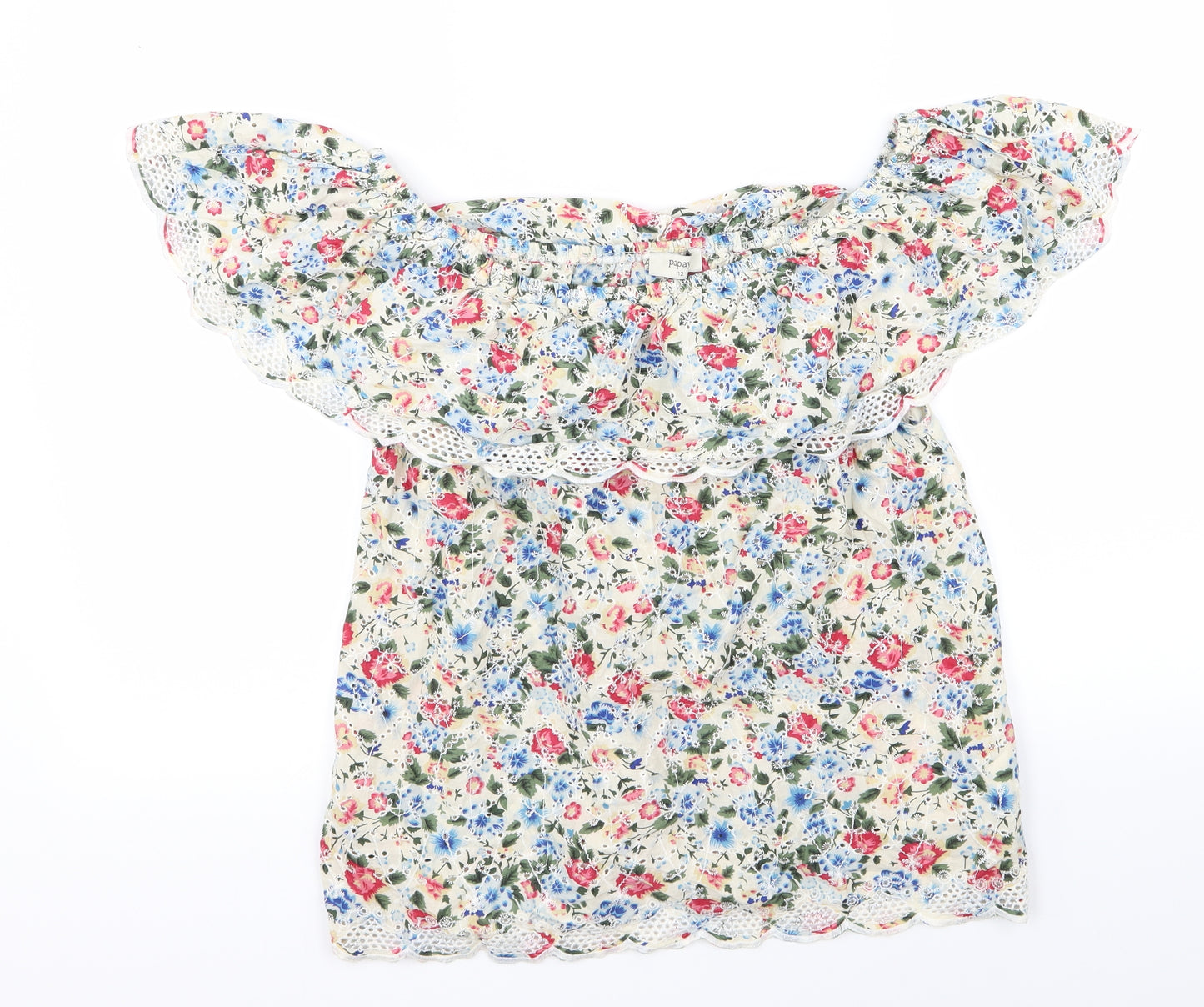 Papaya Womens Multicoloured Floral  Basic T-Shirt Size 12