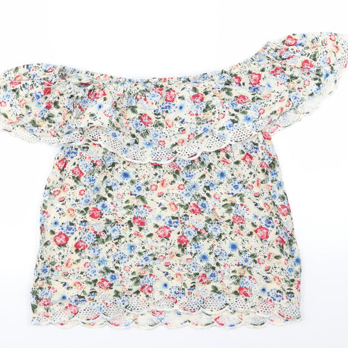 Papaya Womens Multicoloured Floral  Basic T-Shirt Size 12