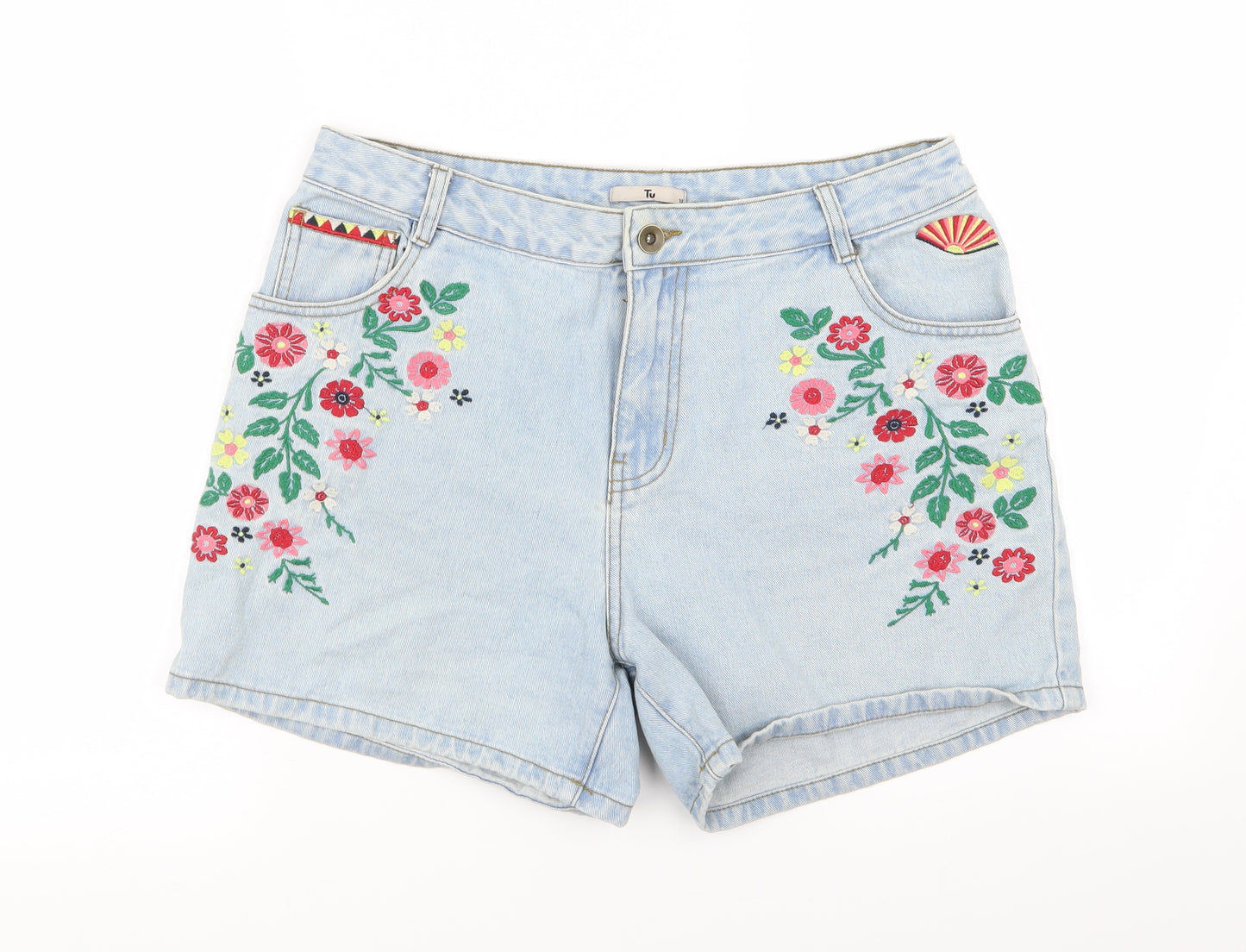 TU Womens Blue   Hot Pants Shorts Size 12 - denim shorts