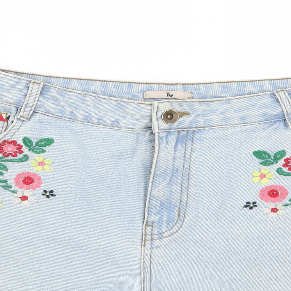 TU Womens Blue   Hot Pants Shorts Size 12 - denim shorts
