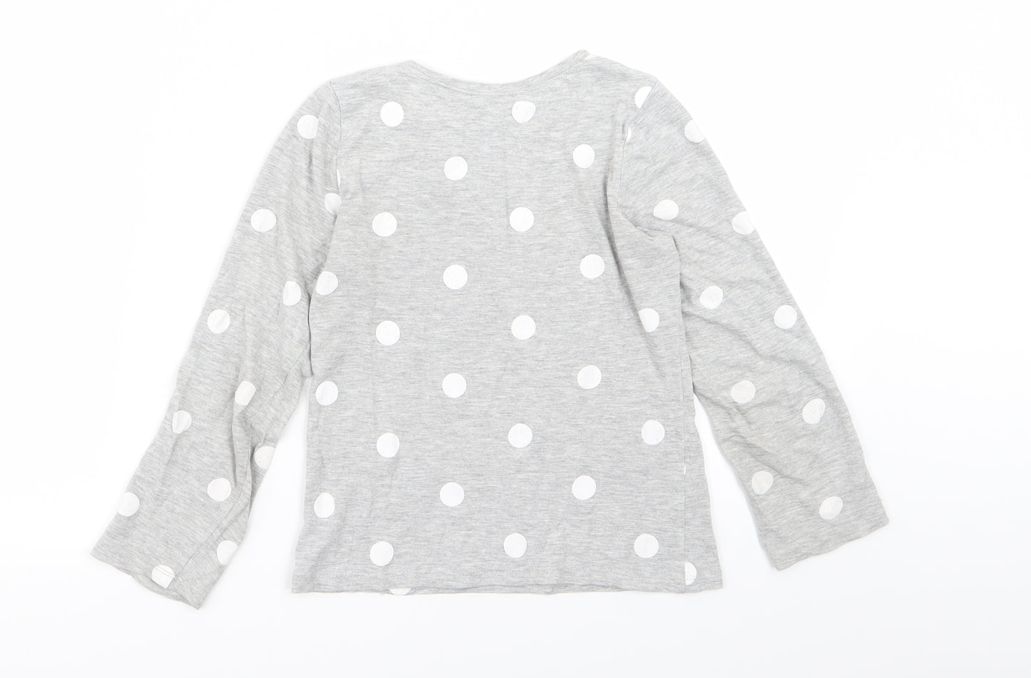 H&M Girls Grey Polka Dot  Basic T-Shirt Size 7-8 Years