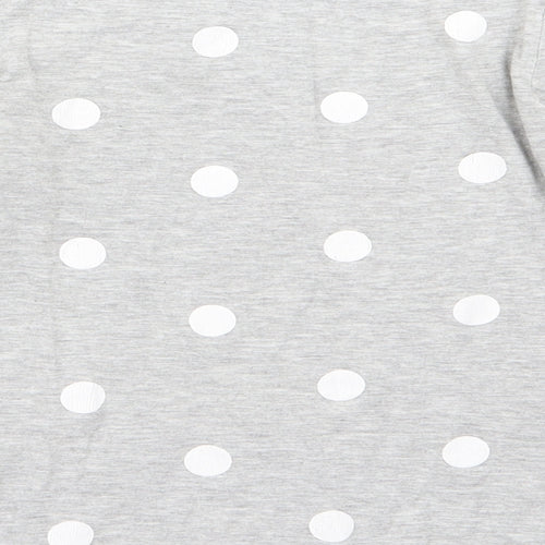 H&M Girls Grey Polka Dot  Basic T-Shirt Size 7-8 Years