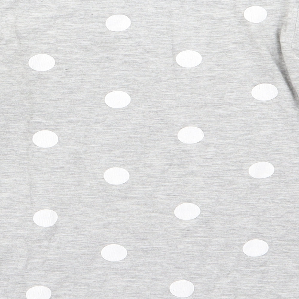 H&M Girls Grey Polka Dot  Basic T-Shirt Size 7-8 Years