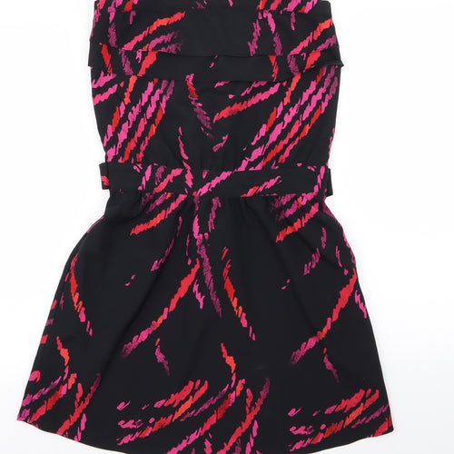 Miss Selfridge Womens Black Geometric  Fit & Flare  Size 10