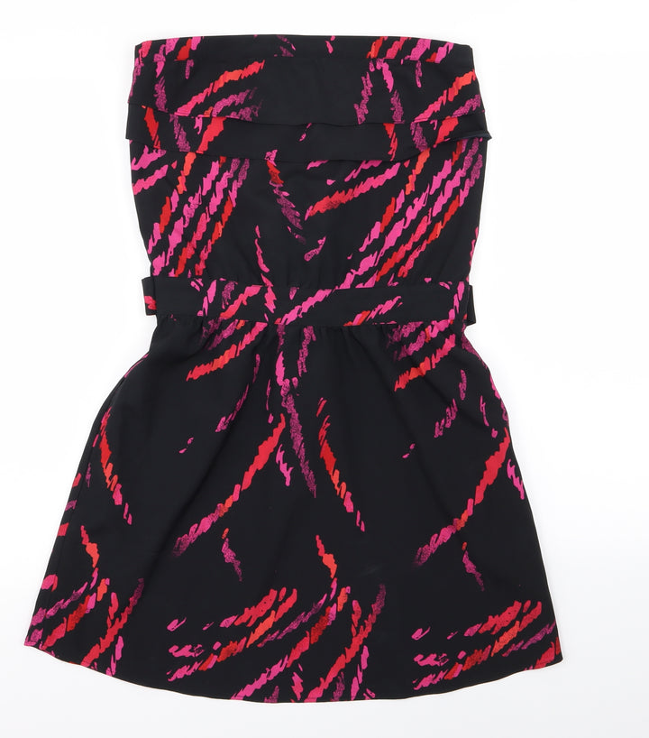 Miss Selfridge Womens Black Geometric  Fit & Flare  Size 10
