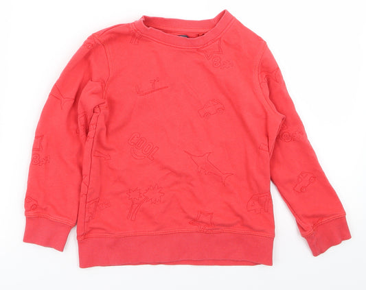Front view of Next boys’ red jumper, size 3-4, years