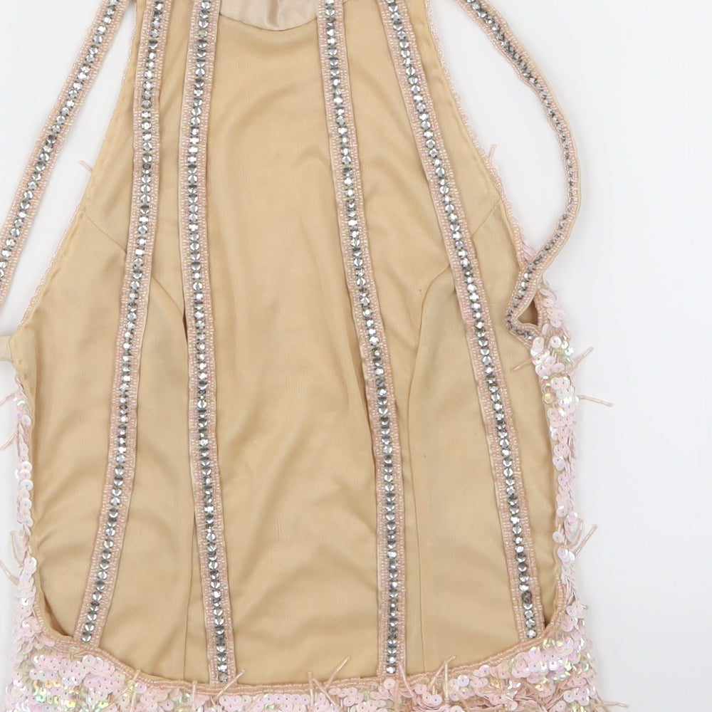 River Island Womens Pink   Basic Tank Size 8  - Sequins all over