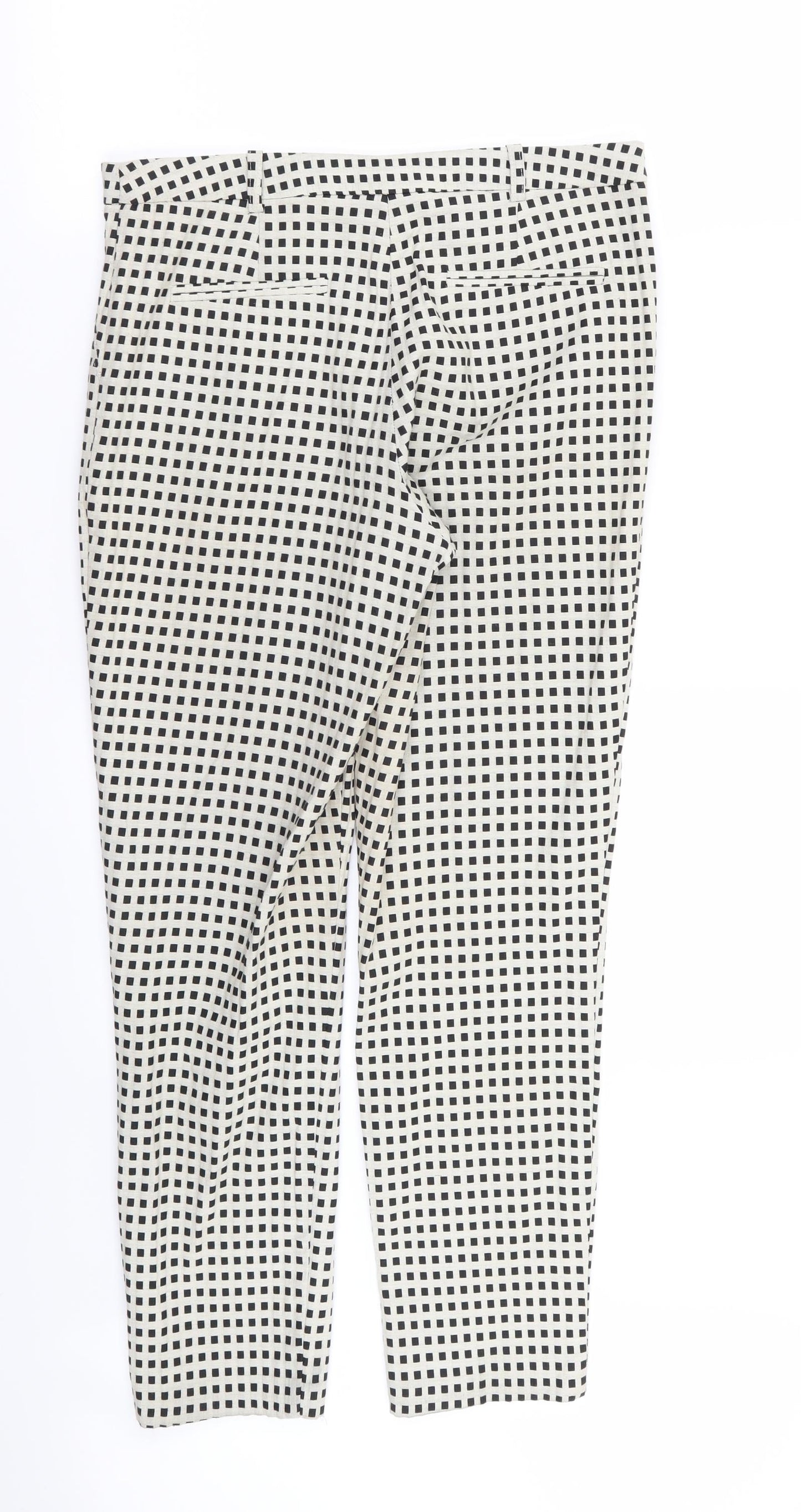 Topshop Womens White   Trousers  Size 10 L26 in - SQUERED PATTERN