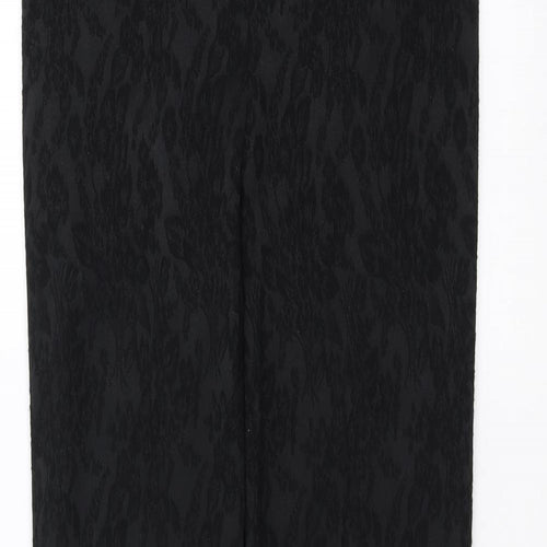 Charlotte Halton Womens Black Floral  Trousers  Size 10 L29 in - Bootcut lace detail