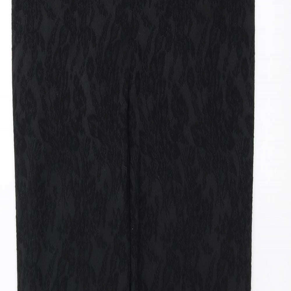 Charlotte Halton Womens Black Floral  Trousers  Size 10 L29 in - Bootcut lace detail
