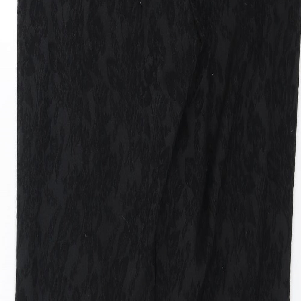 Charlotte Halton Womens Black Floral  Trousers  Size 10 L29 in - Bootcut lace detail