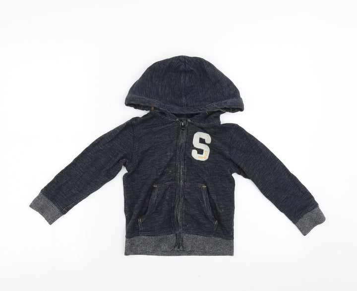 H&M Boys Blue   Full Zip Hoodie Size 3-4 Years