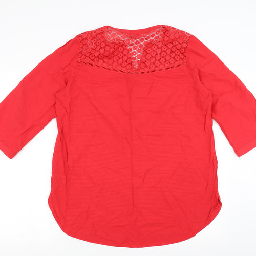 George Womens Red   Basic Blouse Size 16  - floral lace detail