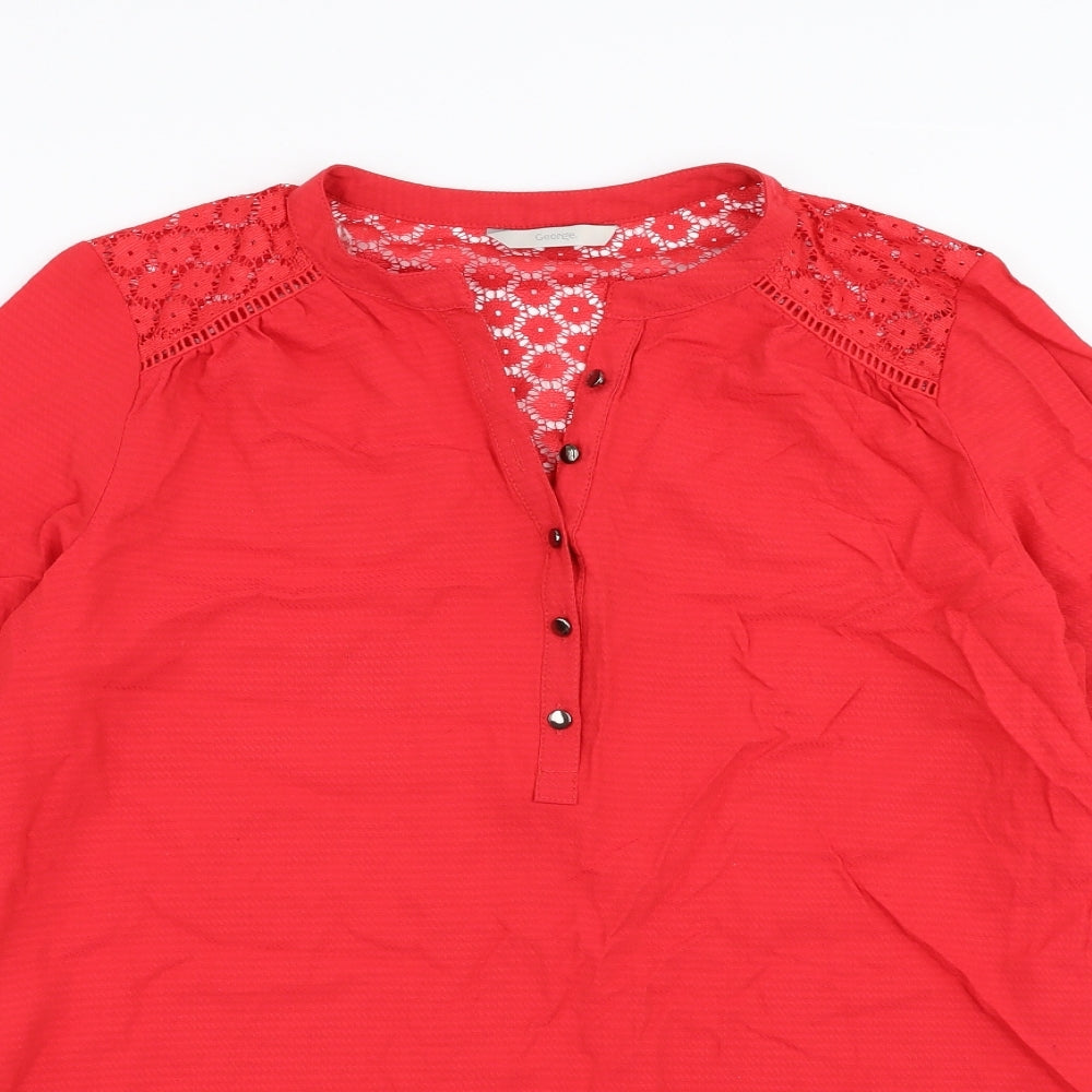 George Womens Red   Basic Blouse Size 16  - floral lace detail
