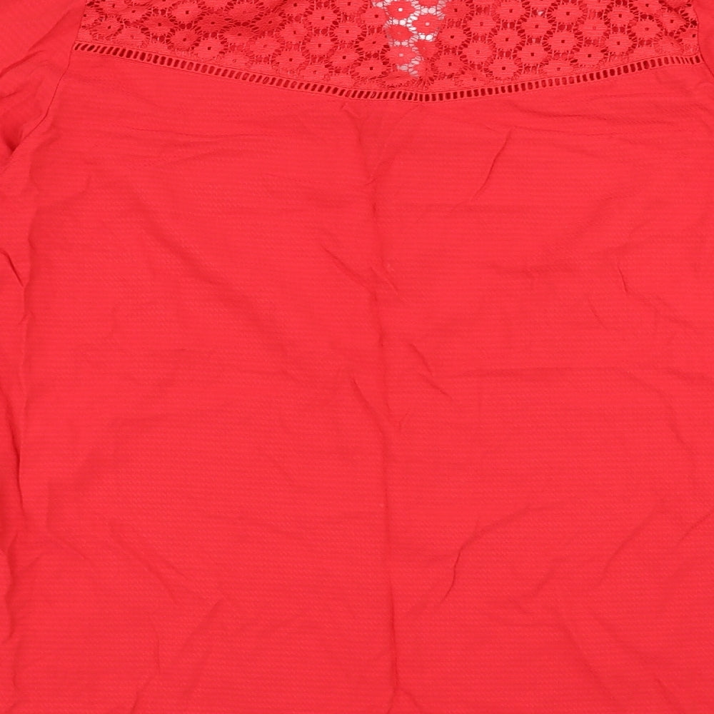 George Womens Red   Basic Blouse Size 16  - floral lace detail