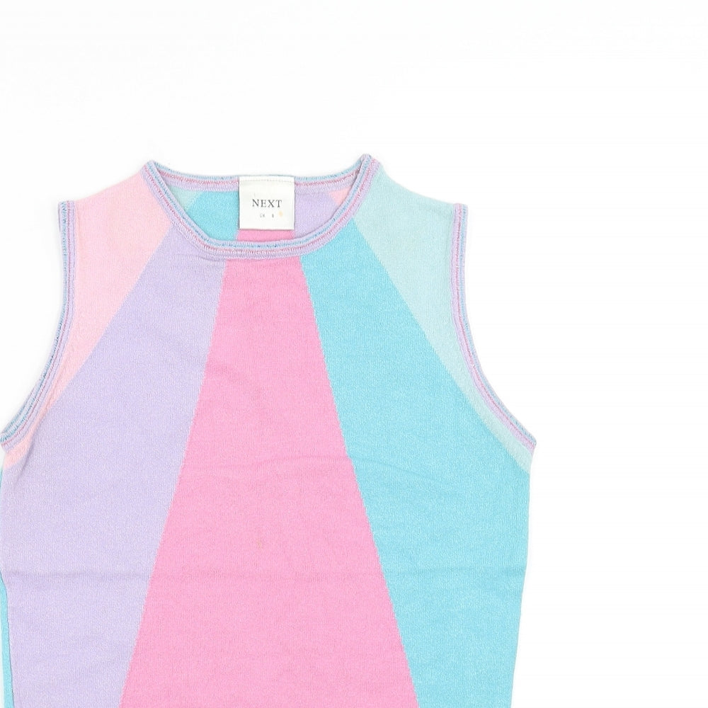 NEXT Womens Multicoloured Geometric  Pullover Jumper Size 8