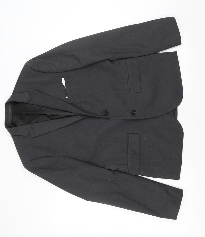 H&M Mens Grey Jacket Suit Jacket Size 38