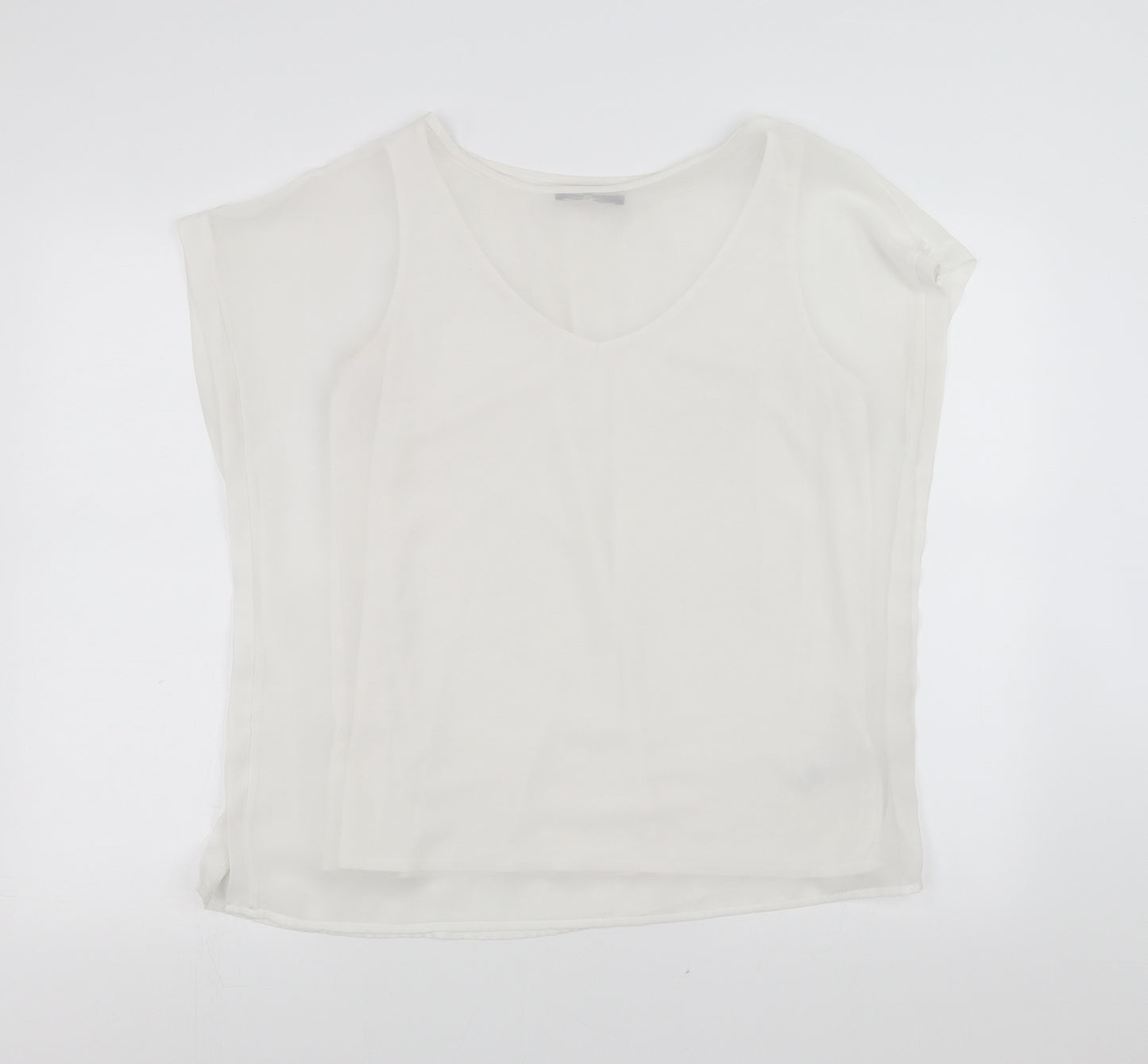 Marks and Spencer Womens White   Basic Blouse Size 14  - tank under blouse