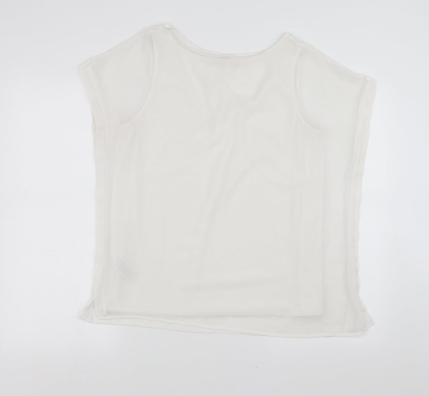 Marks and Spencer Womens White   Basic Blouse Size 14  - tank under blouse