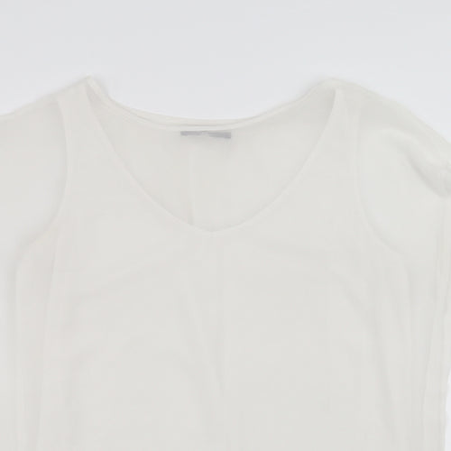 Marks and Spencer Womens White   Basic Blouse Size 14  - tank under blouse