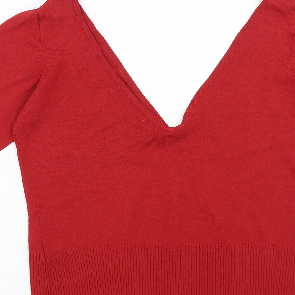 Zara Womens Red   Pullover Jumper Size M
